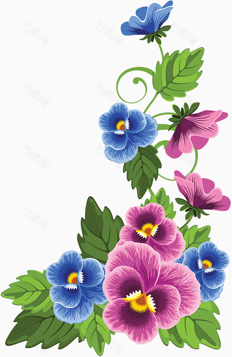 蓝紫鲜花花朵装饰