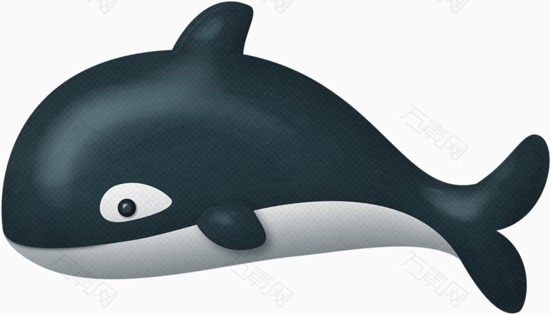 黑色卡通海豚