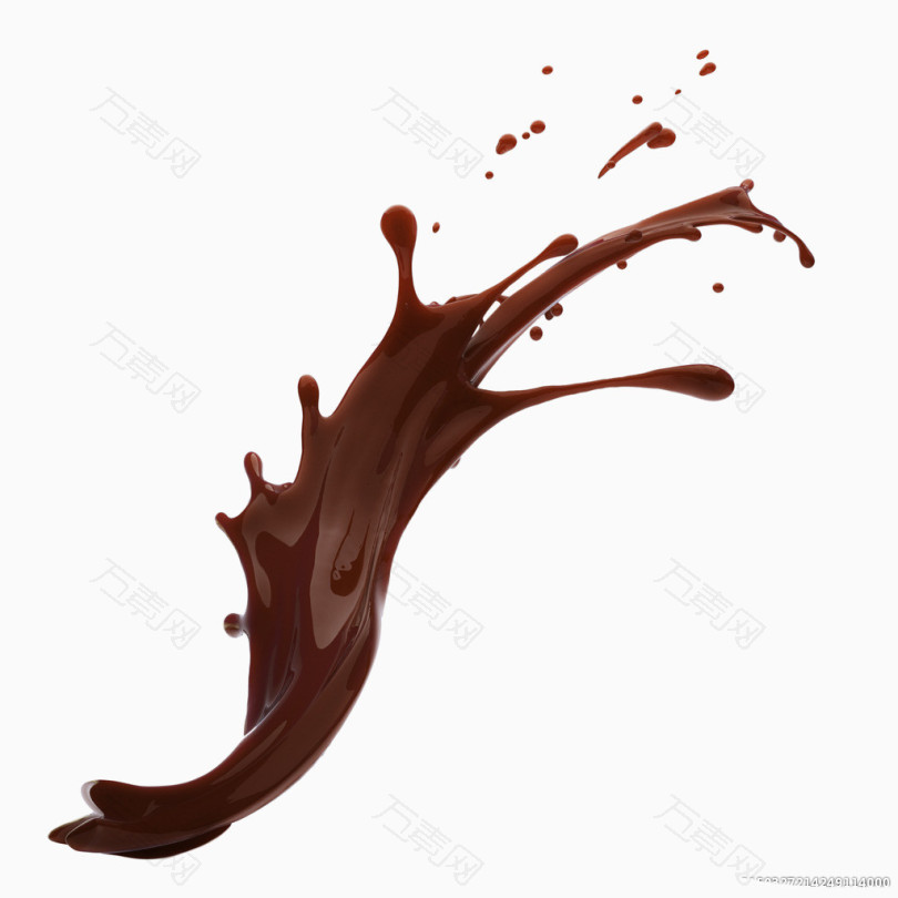 卡通牛奶咖啡巧克力滴喷溅效果