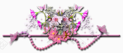 珠链装饰爱心花朵分割线