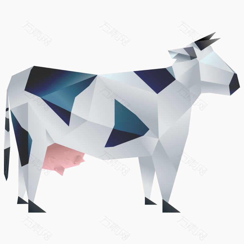 卡通折纸奶牛