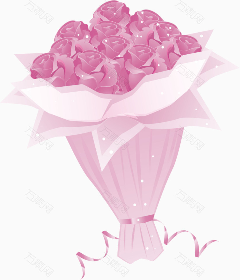 矢量婚礼粉色玫瑰