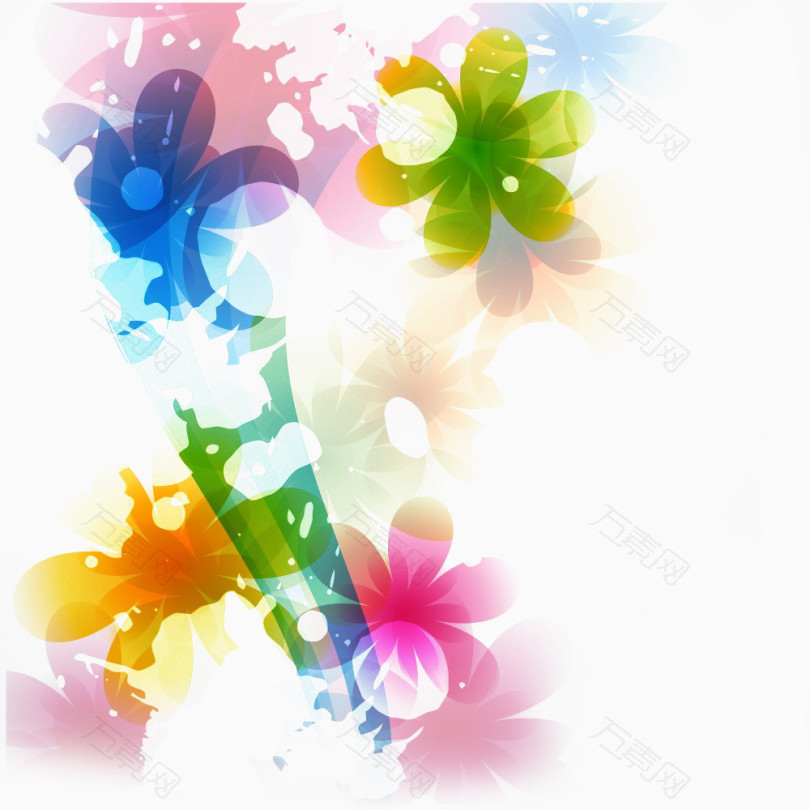 彩色花朵透明元素