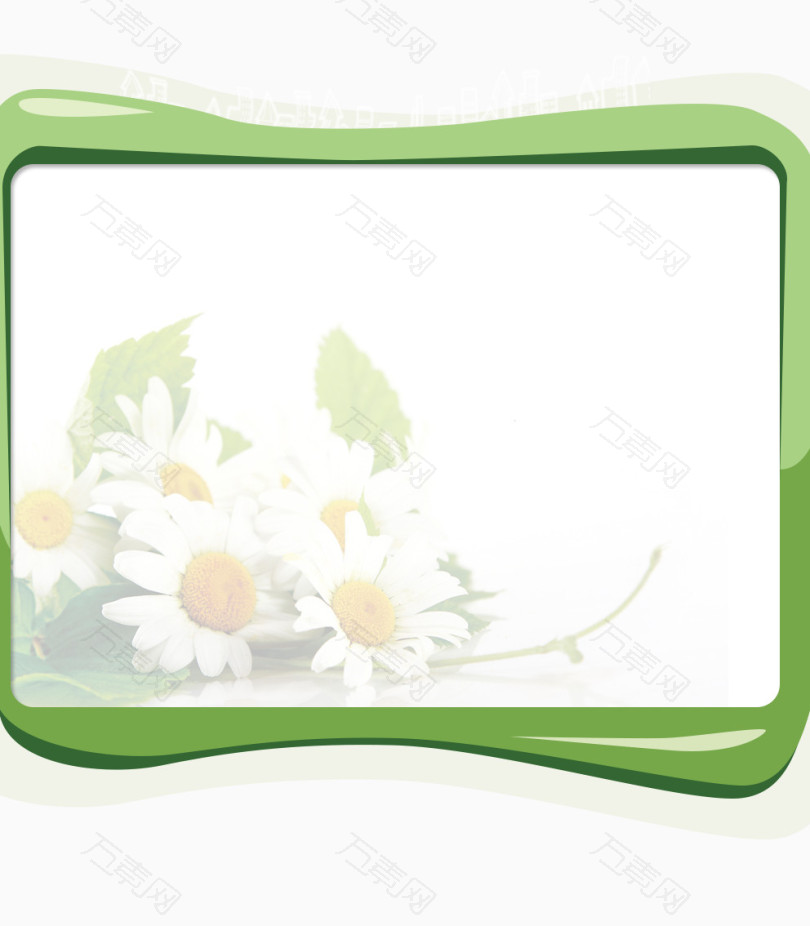 绿色花卉商品背景框