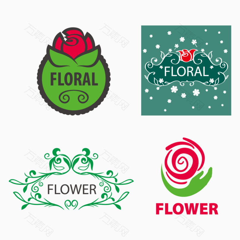 卡通树花卉logo设计