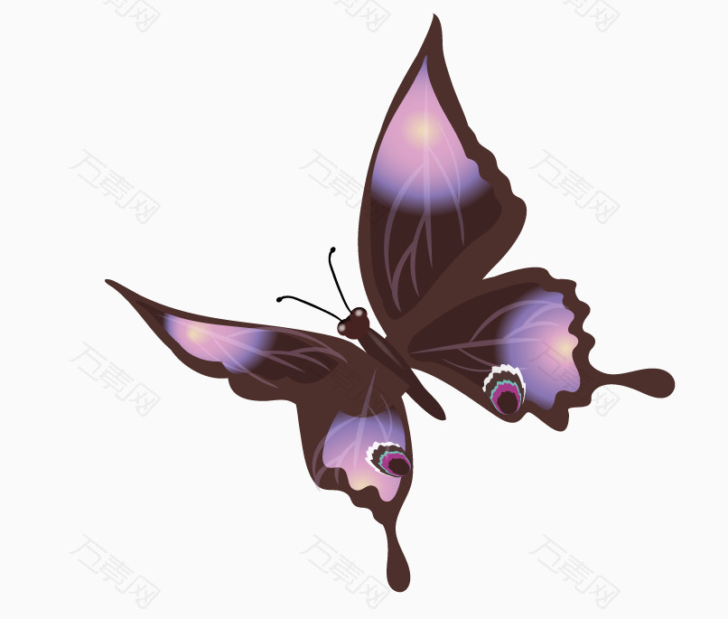 矢量黑紫色蝴蝶