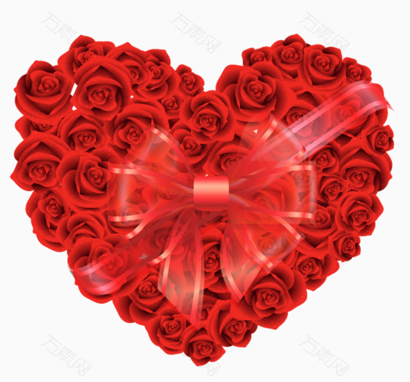 红玫瑰骈接爱心