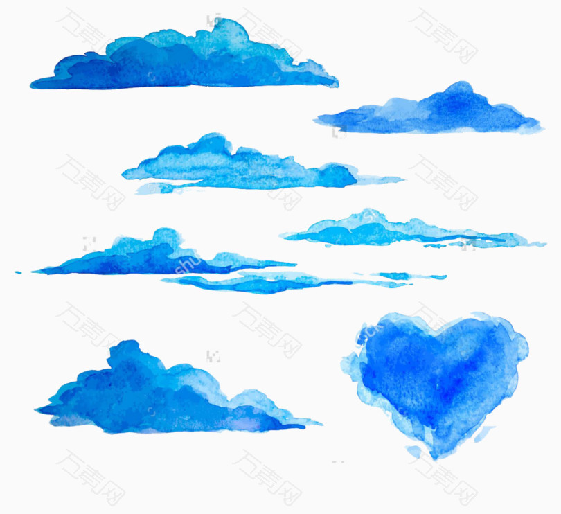 简单水彩云图片
