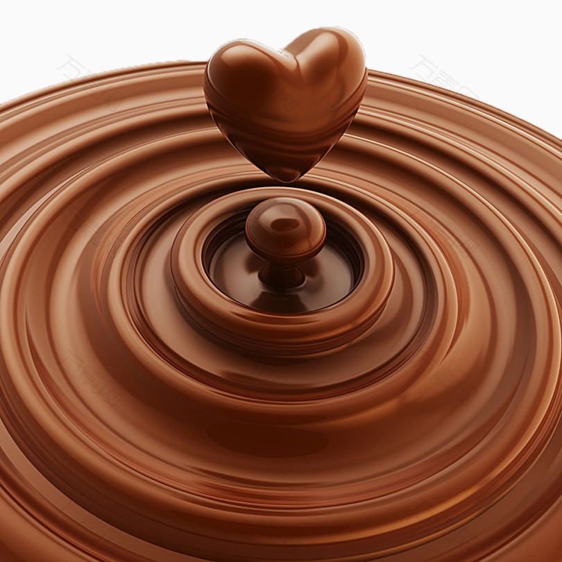 弹起的巧克力爱心图片素材