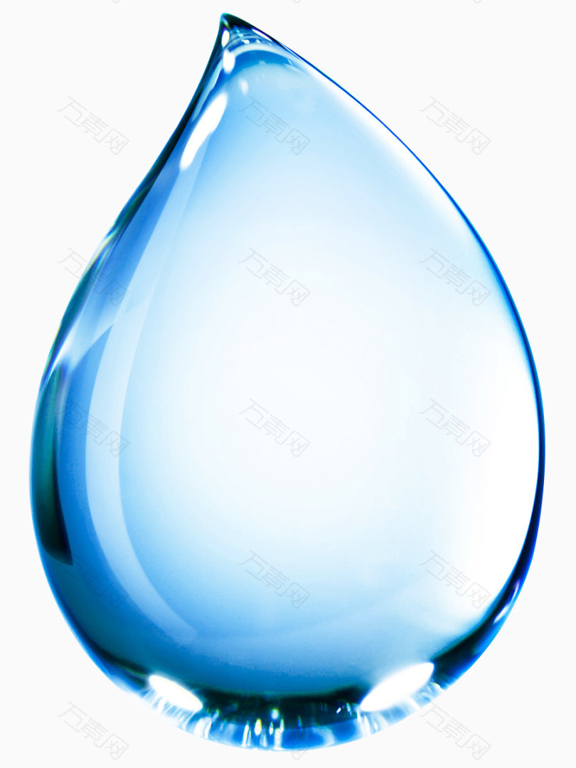 透明蓝色大水滴免抠图片