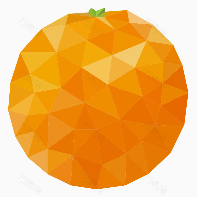 卡通水果多边形水果橙子
