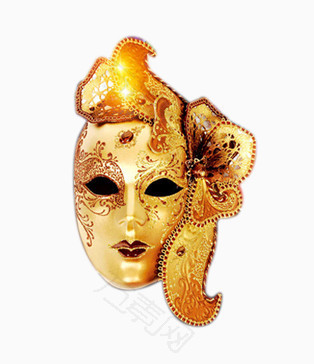 万圣节黄金雕花面具