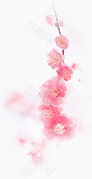 粉色桃花手绘花花卉