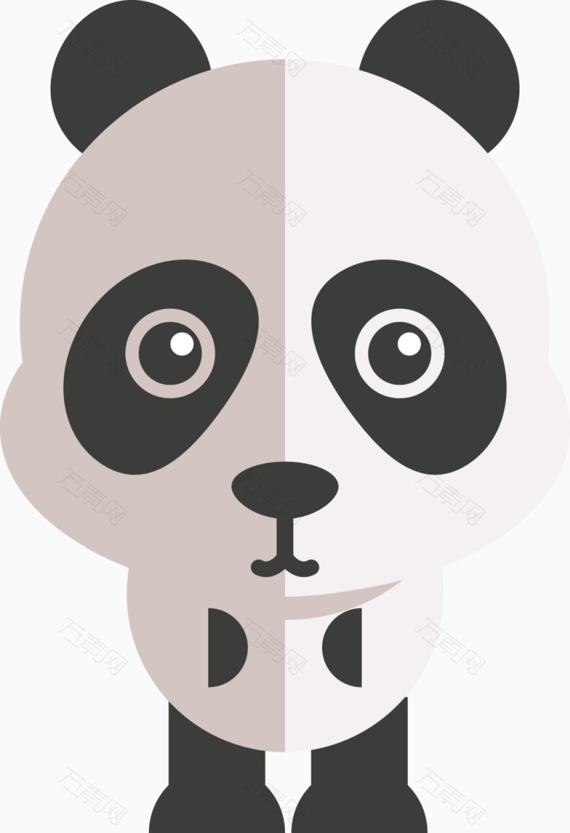 扁平动物熊猫图案