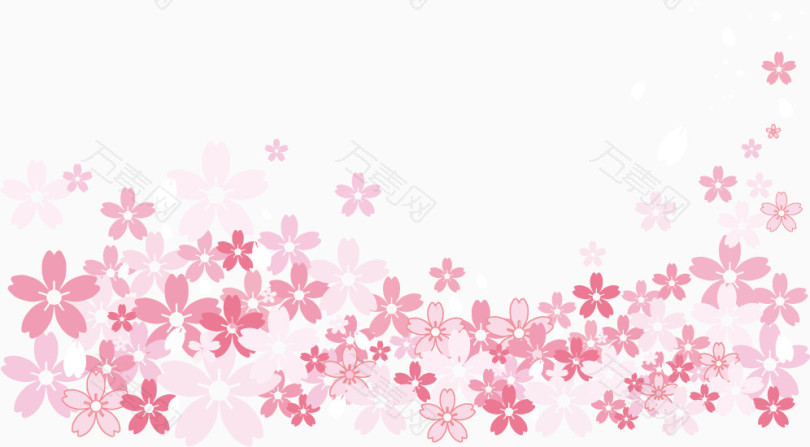 矢量粉色樱花图