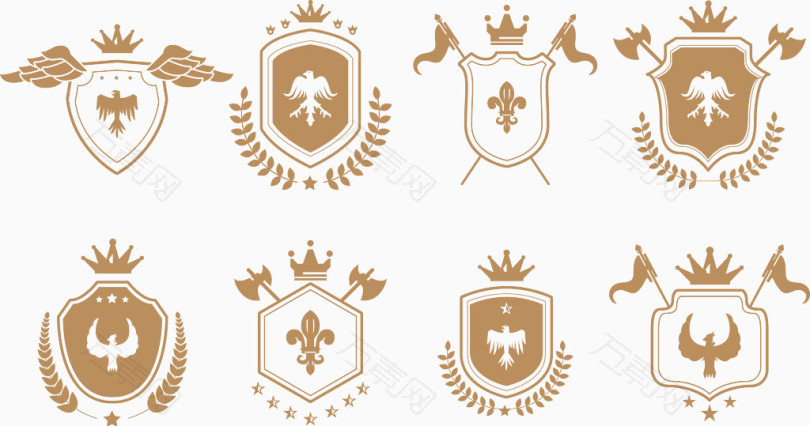 优雅的皇冠纹章的国王标签