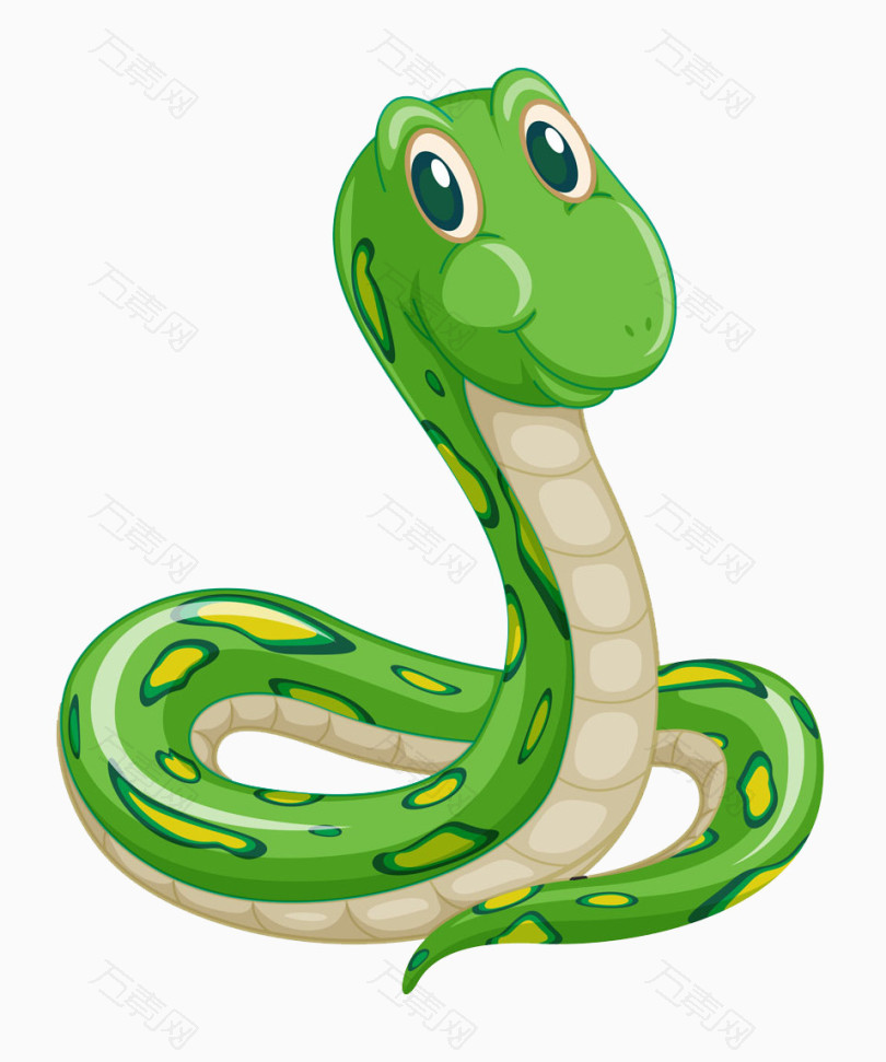 卡通绿蛇