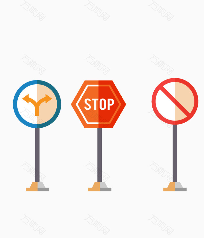 公路指示牌警示牌素材