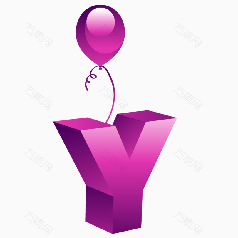 卡通立体气球字母Y