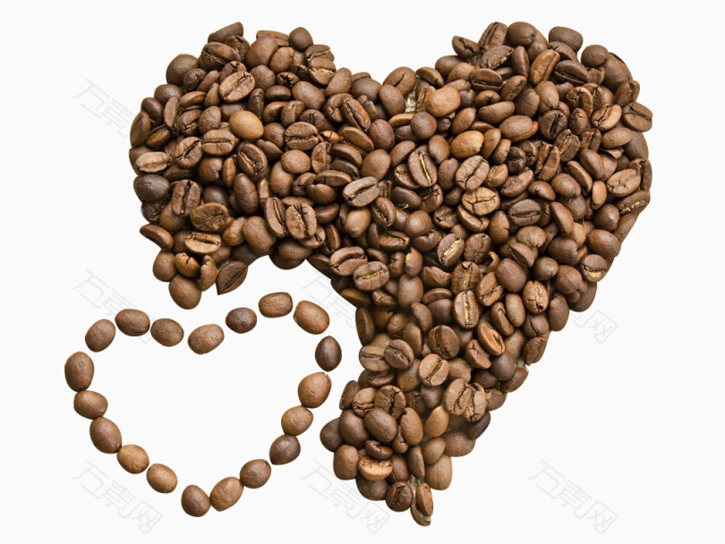 咖啡豆双心型底纹