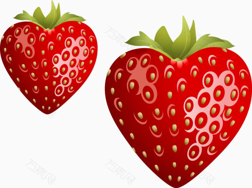 矢量心形草莓