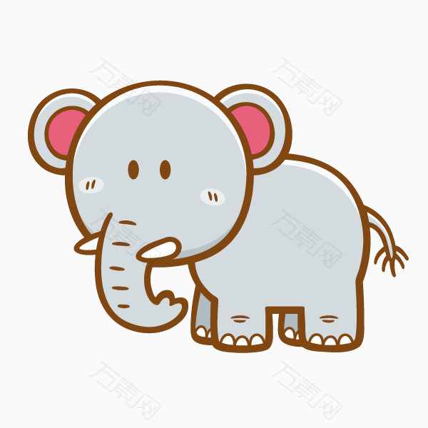 卡通手绘动物小象