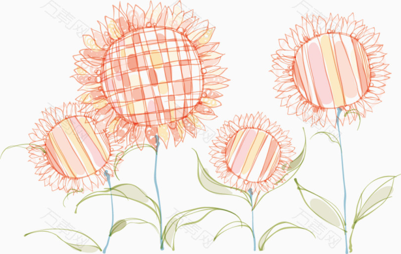 卡通手绘向日葵太阳花