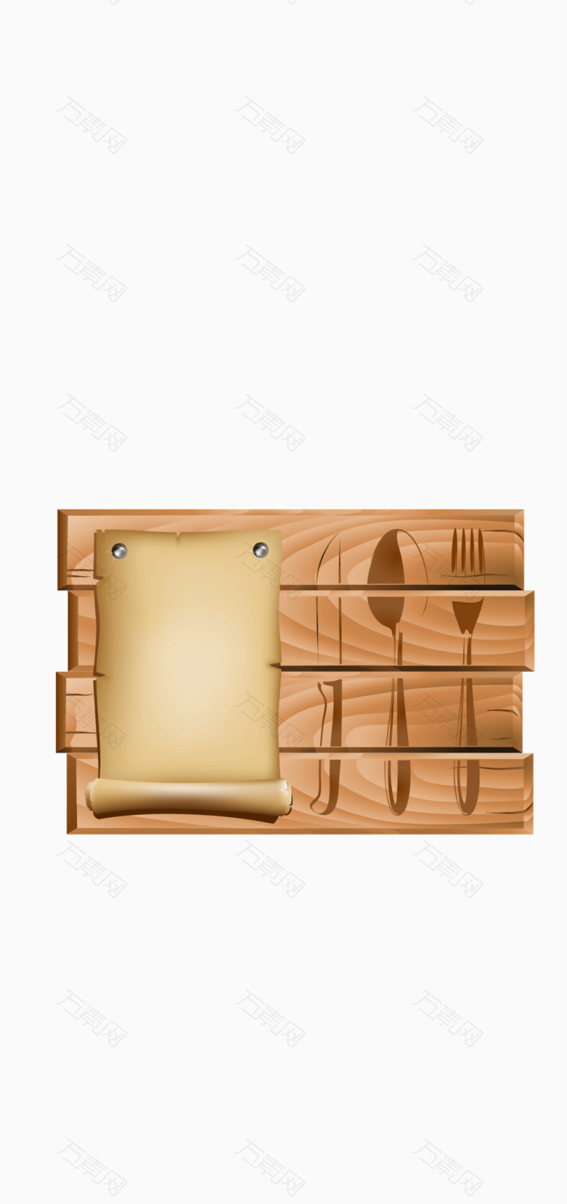 木质板菜单矢量图
