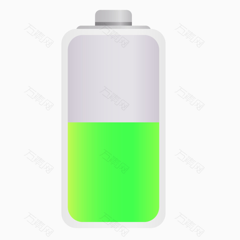 绿色渐变方形电池