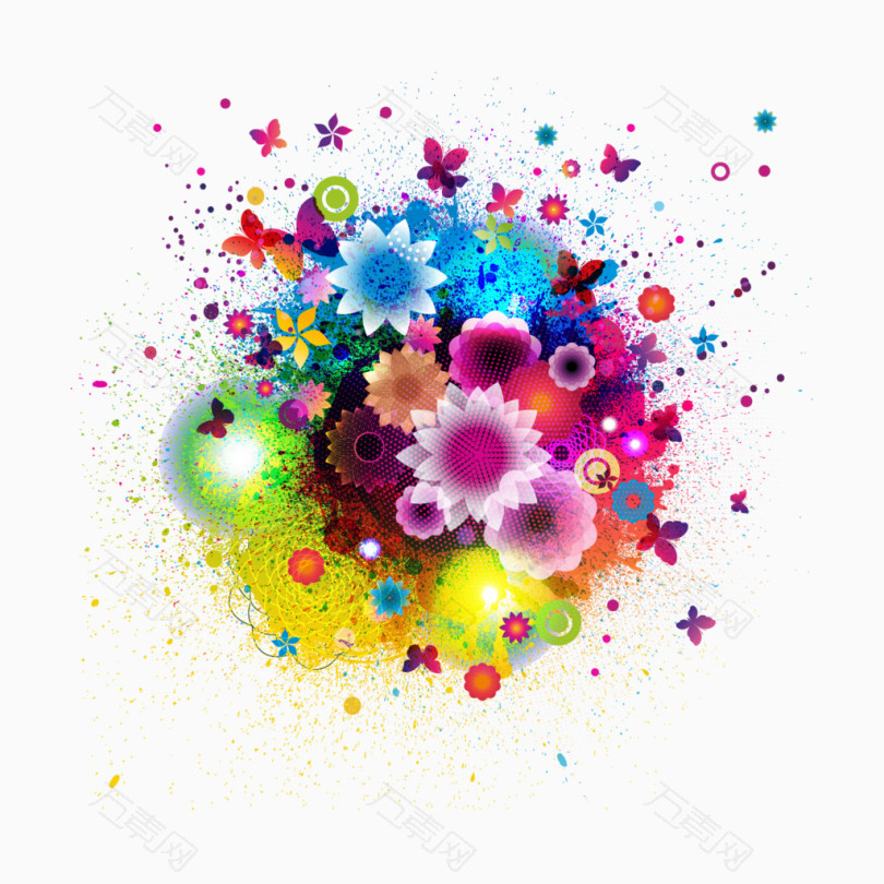 花团锦绣彩色纹理图案