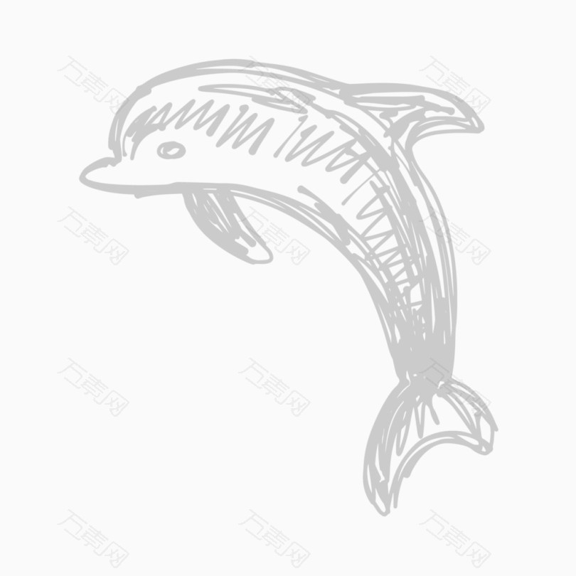 粉笔手绘矢量海豚