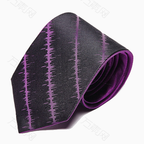 黑底紫色波纹领带
