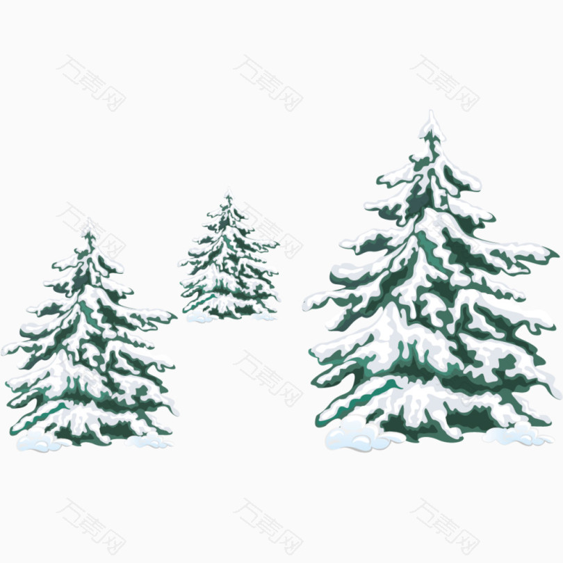 大雪中的松树