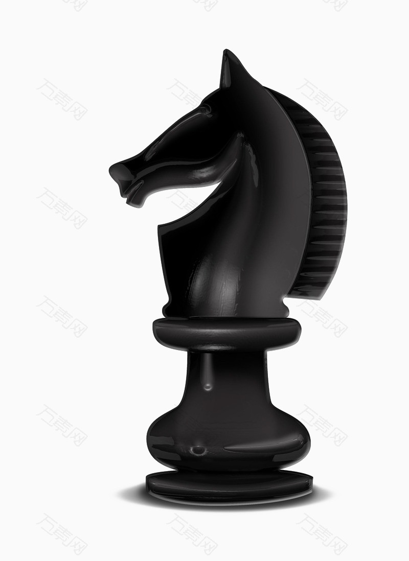 黑色质感3D国际象棋棋子