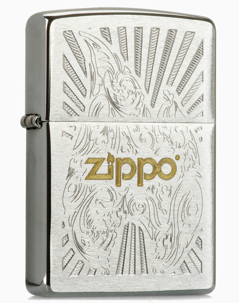 ZIPPO打火机英文花纹金属银色