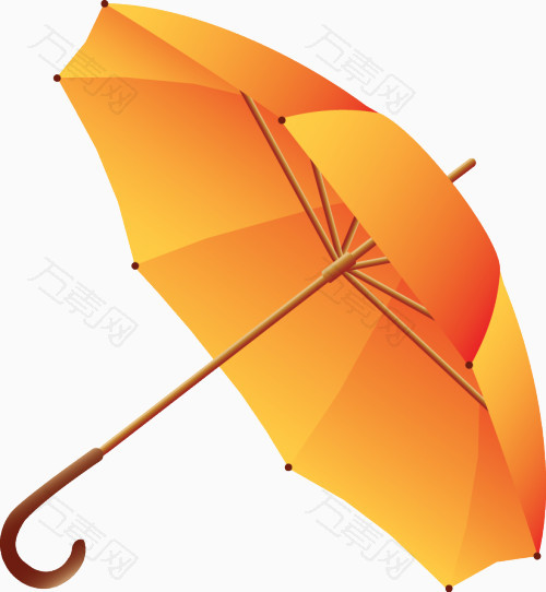 手绘橘色伞