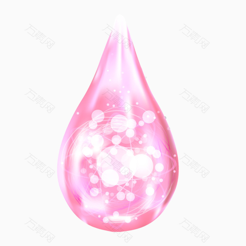 粉色矢量发光感水滴