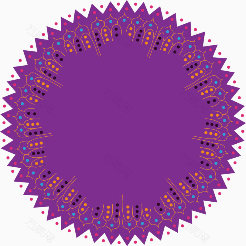 紫色圆形花纹装饰促销卡片矢量图