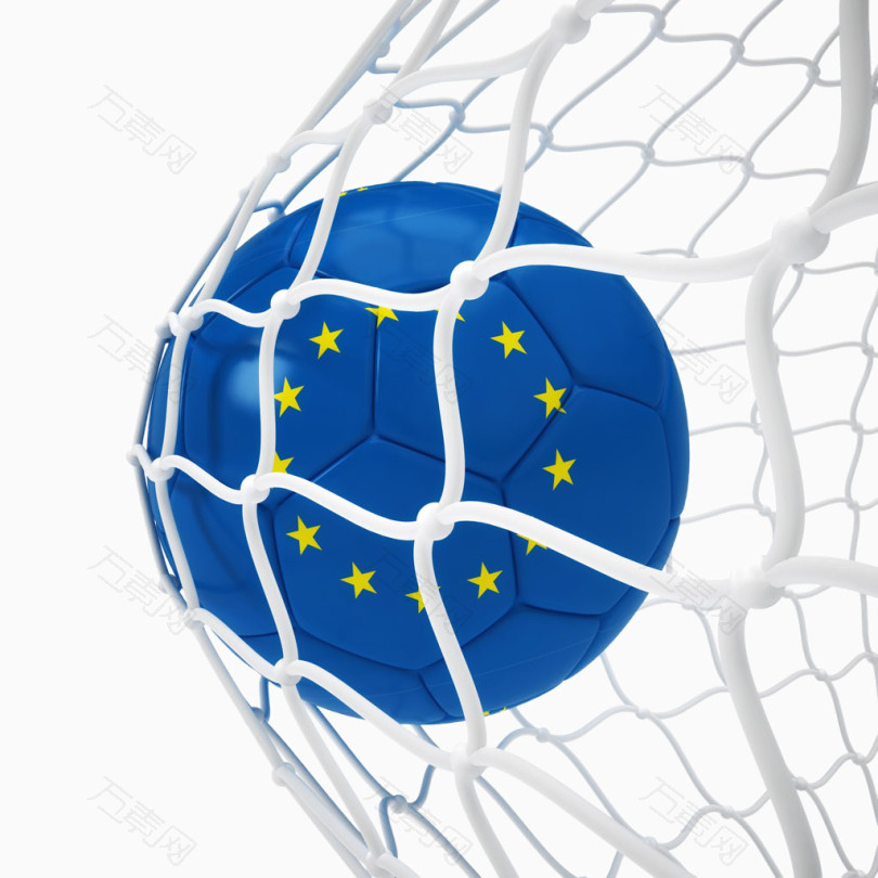 欧洲杯入网的足球