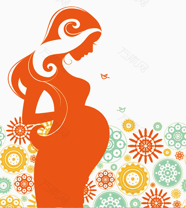 孕妇人物插画