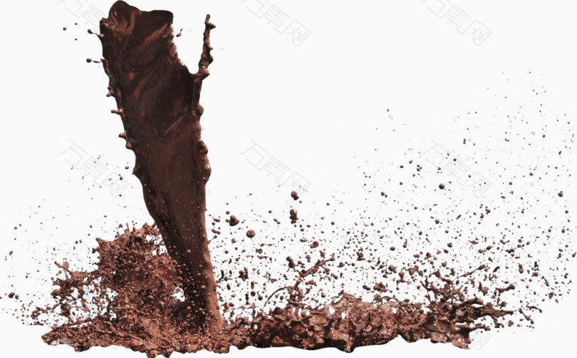 巧克力咖啡水花飞溅漂浮素材