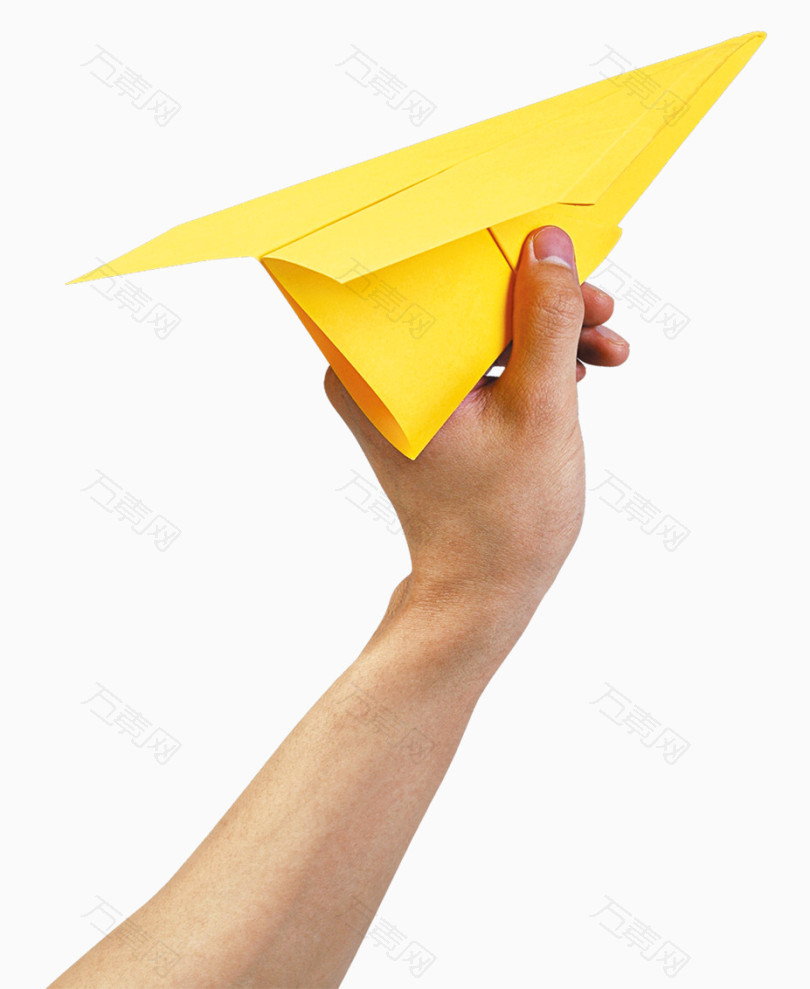 手拿纸飞机