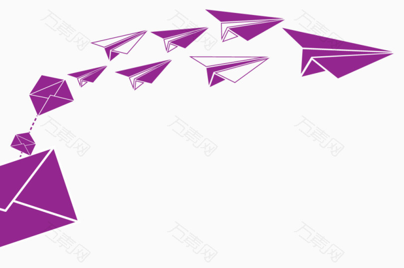 紫色信封发送纸飞机