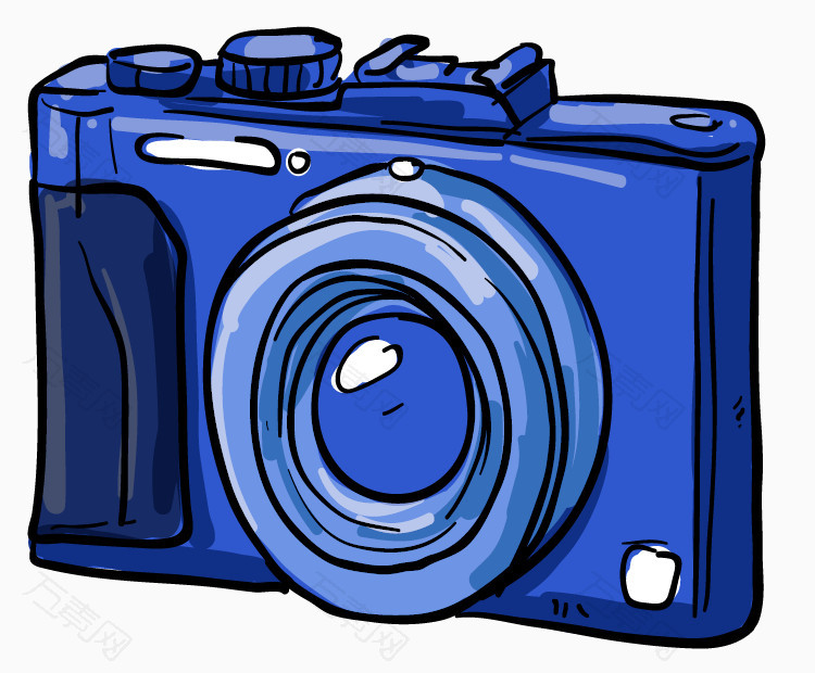 卡通手绘蓝色相机
