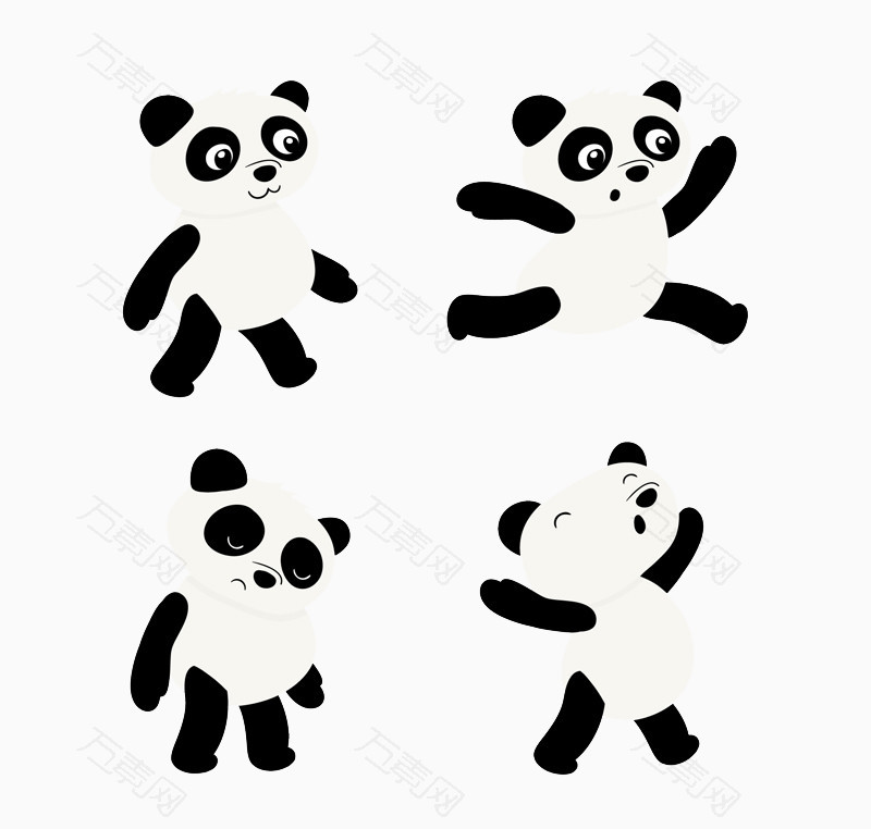 卡通熊猫可爱动物素材