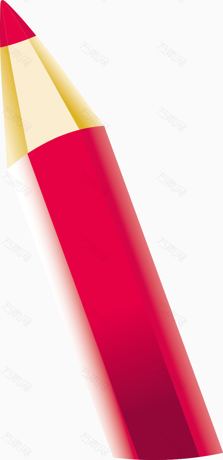 红色铅笔彩铅笔矢量