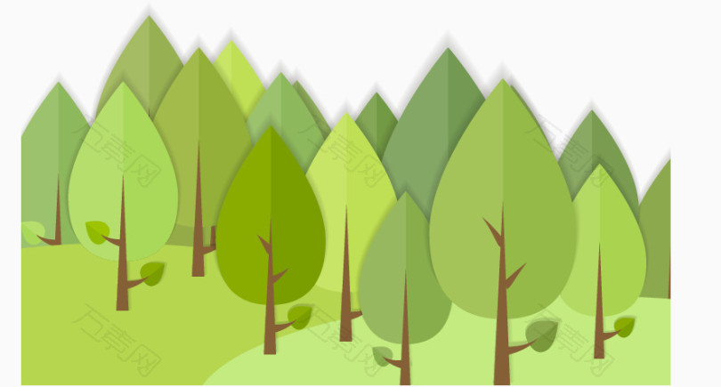 绿色树林设计矢量素材
