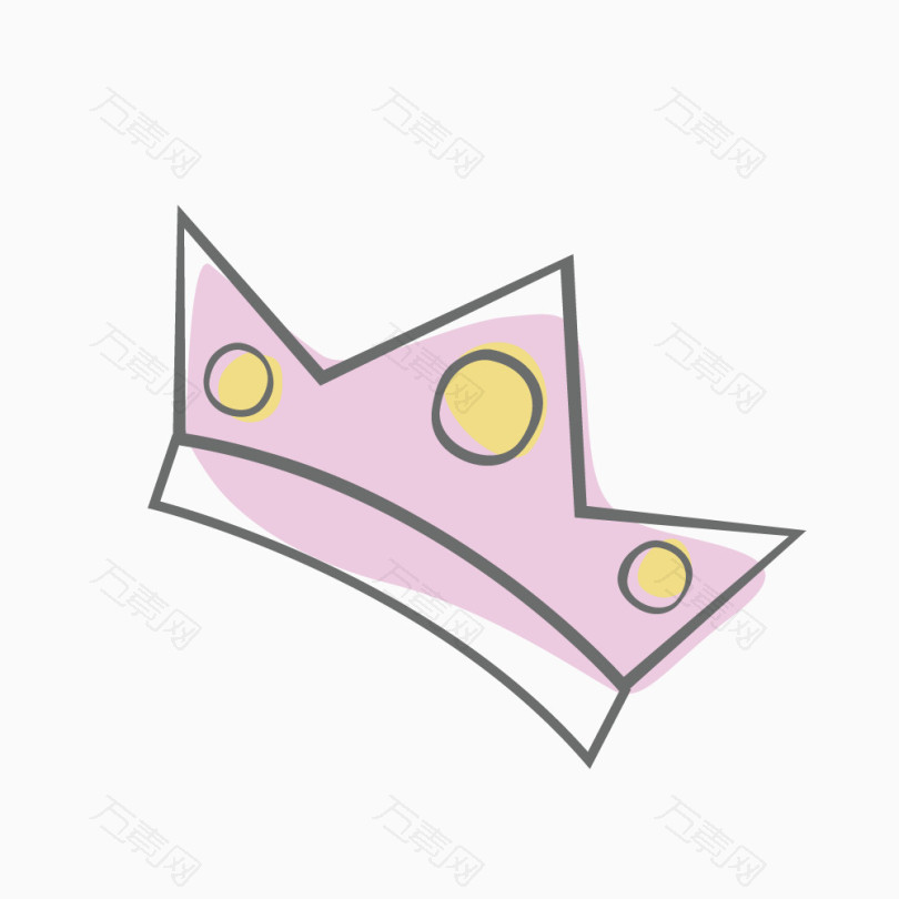 手绘粉色宝石皇冠