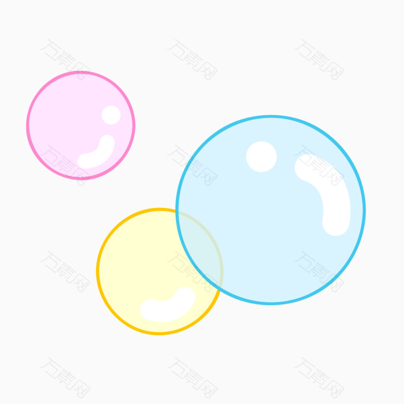 彩色质感圆形泡泡