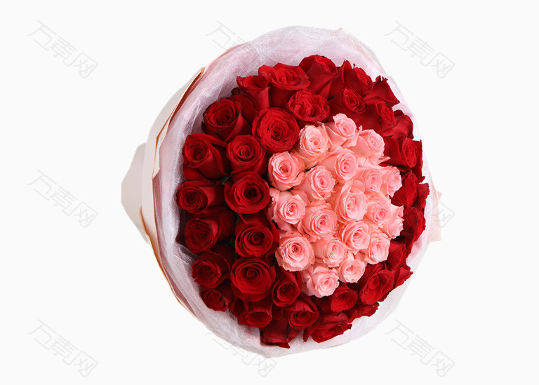 红玫瑰粉玫瑰花束